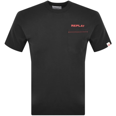 Replay Logo T Shirt Black | Mainline Menswear United States